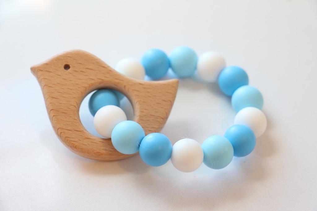 Silicone Bead Teether (Blue)